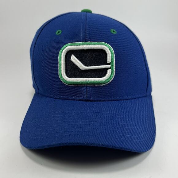 Vancouver Canucks Zephyr Crosscheck Fitted Hat Royal Blue Ice Hockey - Picture 1 of 8